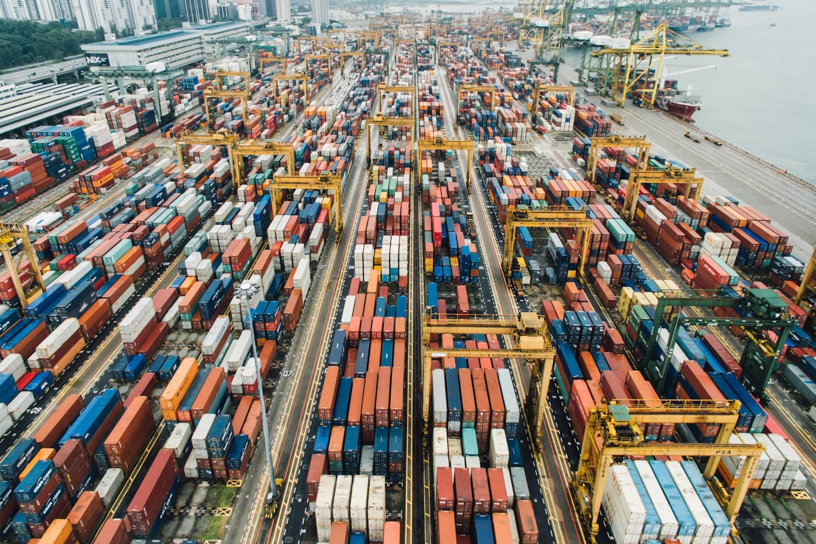 Logistics and export containers representing Nigerian supply chains
